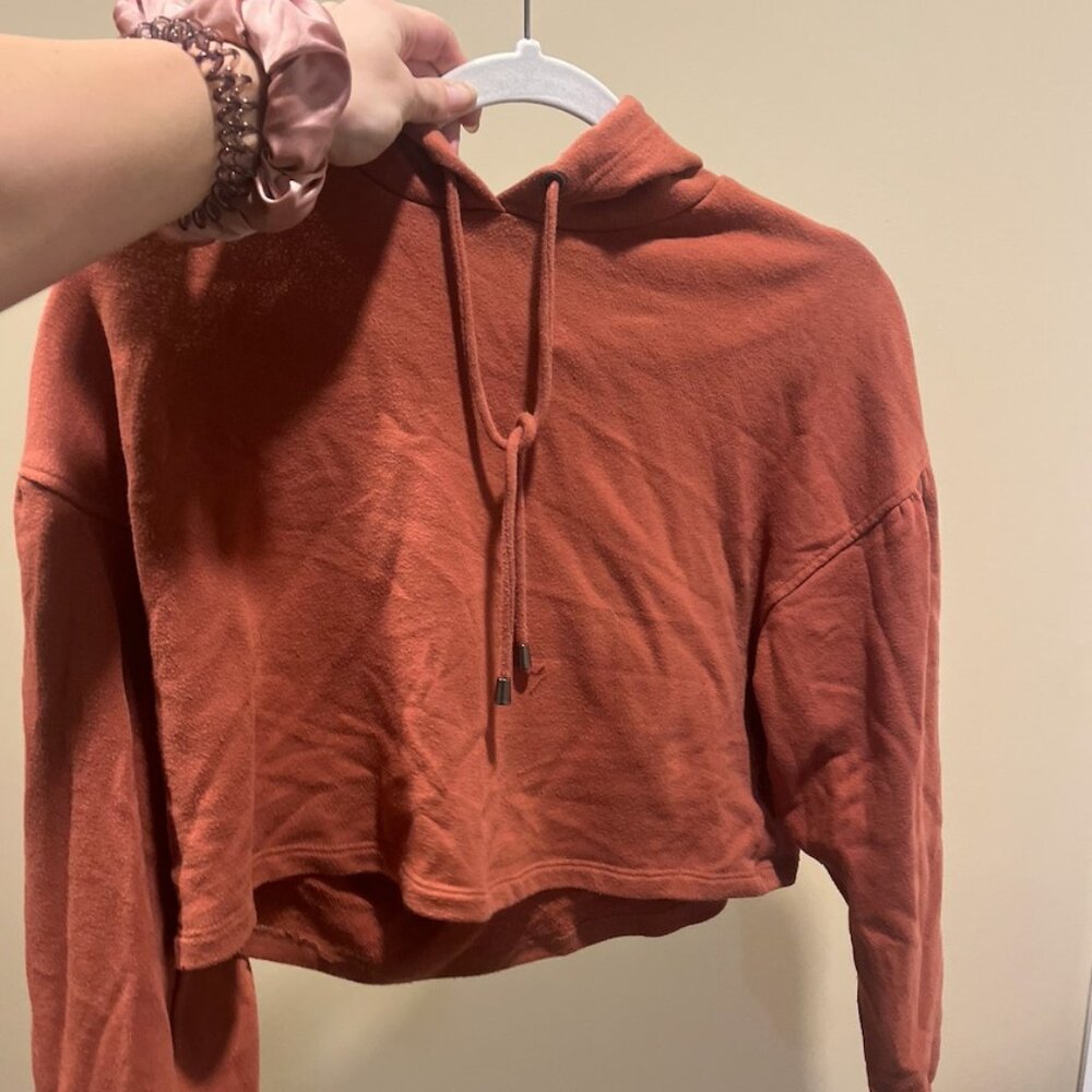 hooded long sleeve top